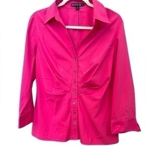 NWOT Ruched Button Front Blouse, Size 14